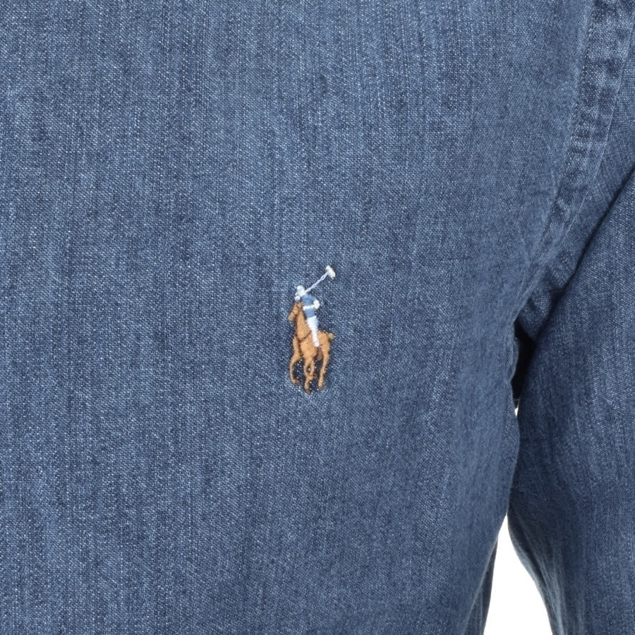 Alternative Image for ProductRalph Lauren Slim Fit Denim Shirt Blue3